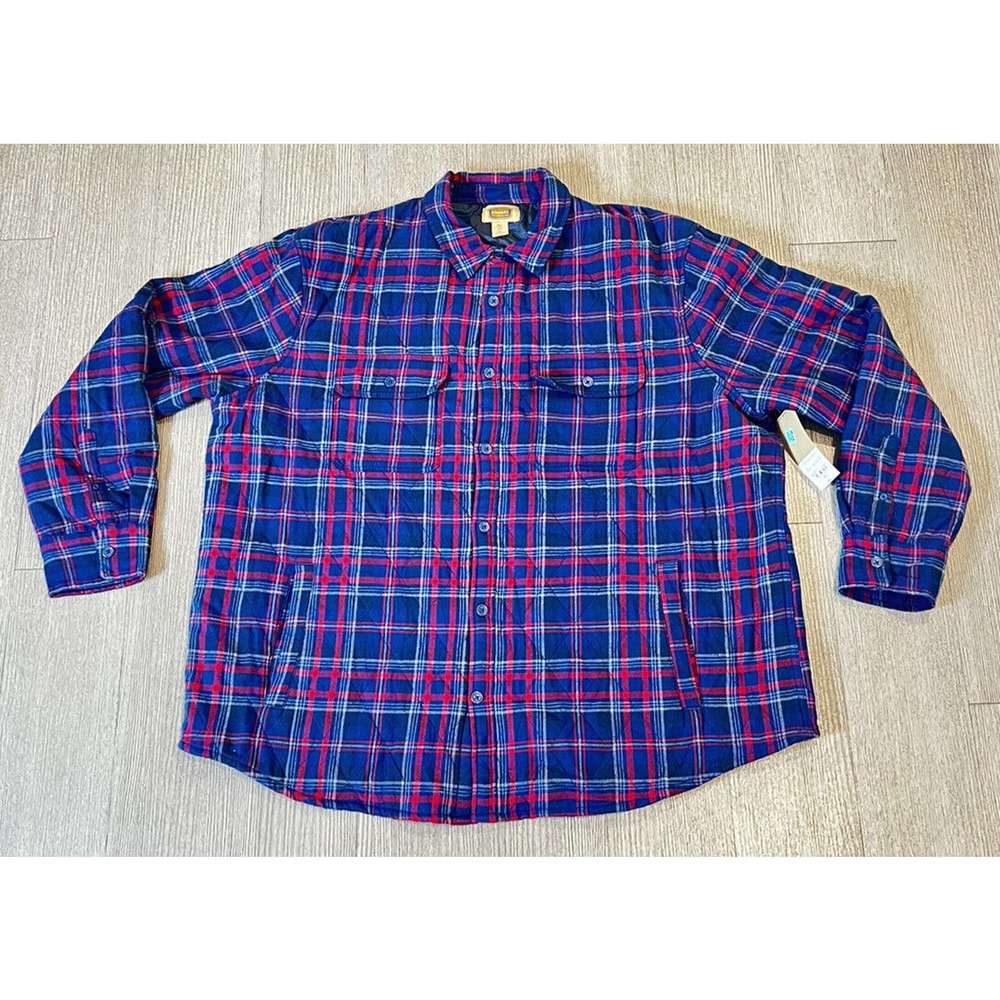 FREEDOM FOUNDRY Men's Flannel Blue PLAID Fleece Sherpa Lined Shirt Jacket 3XT